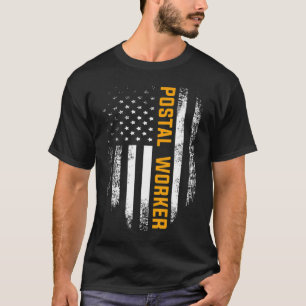 T-shirt Vintage Postal Worker American Flag US Postal Serv