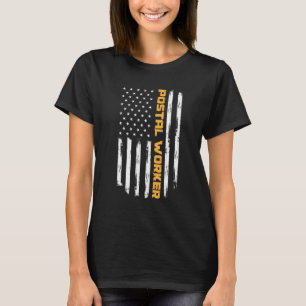 T-shirt Vintage Postal Worker American Flag USA Postal