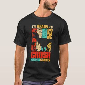 T-shirt Vintage Prêt À Écraser Le Dinosaure De La Maternel