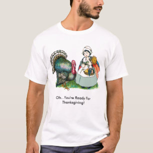 T-shirt Vintage Prêt Pour Thanksgiving