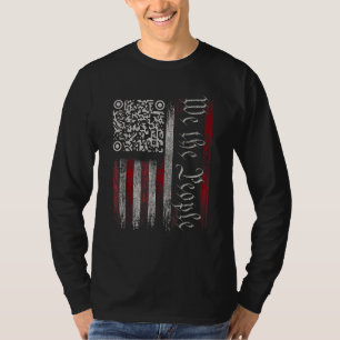 T-shirt Vintage QR America Drapeau Funky Trump Dance Code