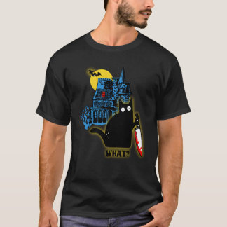 T-shirt Vintage "Quoi ?" Chat au couteau sanglant