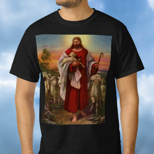 T-shirt Vintage Religion, Christ le Bon Berger Troupeau