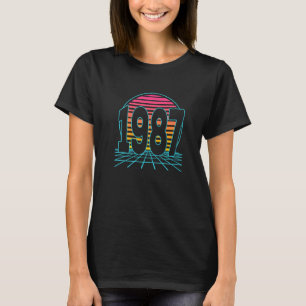 T-shirt Vintage Retro 80s Né En 1987 35 Ans 35ème B