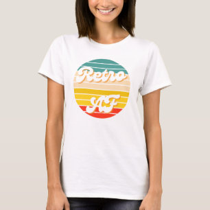 T-shirt Vintage "Retro AF" Funny Chemise arc-en-ciel