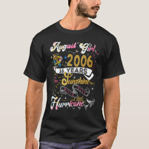 T-shirt Vintage Rétro Août Fille 2006 16 Ans 16ème B