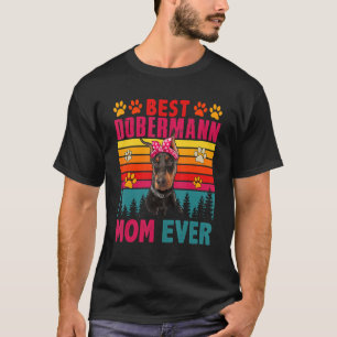 T-shirt Vintage Retro Best Dobermann Maman toujours mignon