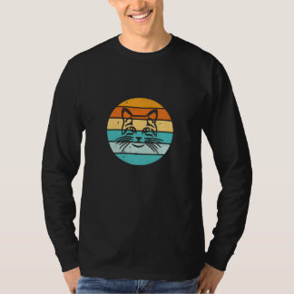T-shirt Vintage Retro Cat Sunset