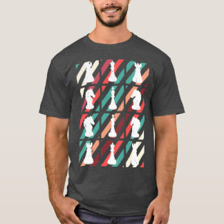 T-shirt Vintage Retro Chess Players Boardgame Checkmate Gi