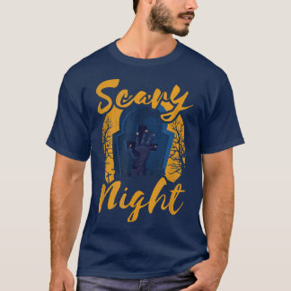 T-shirt Vintage Retro Cimetière de nuit et Zombie Main