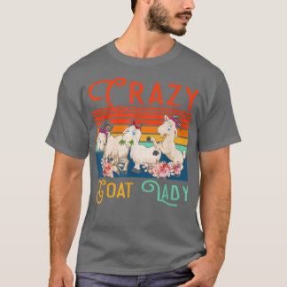 T-shirt Vintage Retro Crazy Chèvre dame Floral fermier tro
