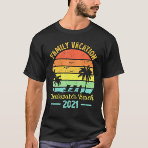 T-shirt Vintage Retro Famille Vacation 2021 Floride Clearw