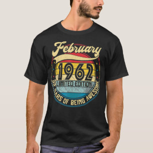T-shirt Vintage Retro Février 1962 59e Anniversaire Cadeau