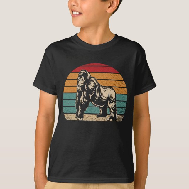 T-shirt Vintage Retro Gorilla (Devant)