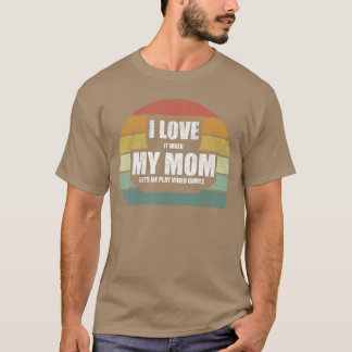 T-shirt Vintage Rétro J'adore Quand Ma Mère Me Laisse Joue