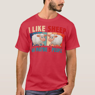 T-shirt Vintage Retro J'Aime Les Sheeps Et Peut-Être 3 Per
