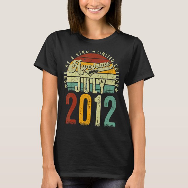 T-shirt Vintage Retro Juillet 2012 Un De Type (Devant)