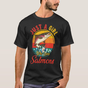 T-shirt Vintage Retro Juste Une Fille Qui Aime Floral Saum