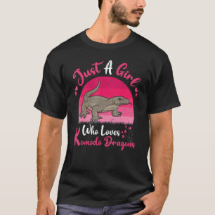 T-shirt Vintage Retro Juste Une Fille Qui Aime Les Dragons
