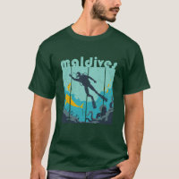 Vintage Retro Maldives Plongée Cool Plongée Plongé