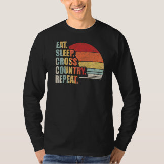 T-shirt Vintage Retro Manger Sleep Cross Country Repeat Ru