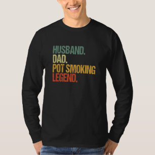 T-shirt Vintage Retro Mari Papa Pot Fumer Légende de mauva