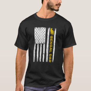 T-shirt Vintage Retro Meilleur Bengale Chat Papa Jamais Fo