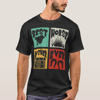 T-shirt Vintage Retro Meilleur Cheval Mère Jamais Fermier