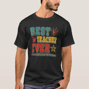 T-shirt Vintage Retro Meilleur Enseignant Fier Enseignant 