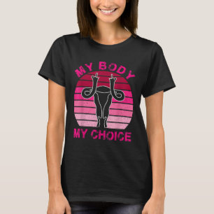 T-shirt Vintage Rétro Mon corps Mon choix Moyen Doigt Uter