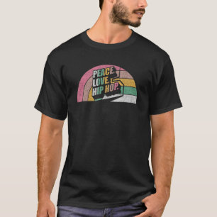 T-shirt Vintage Retro Peace Love Hip hop Dancing