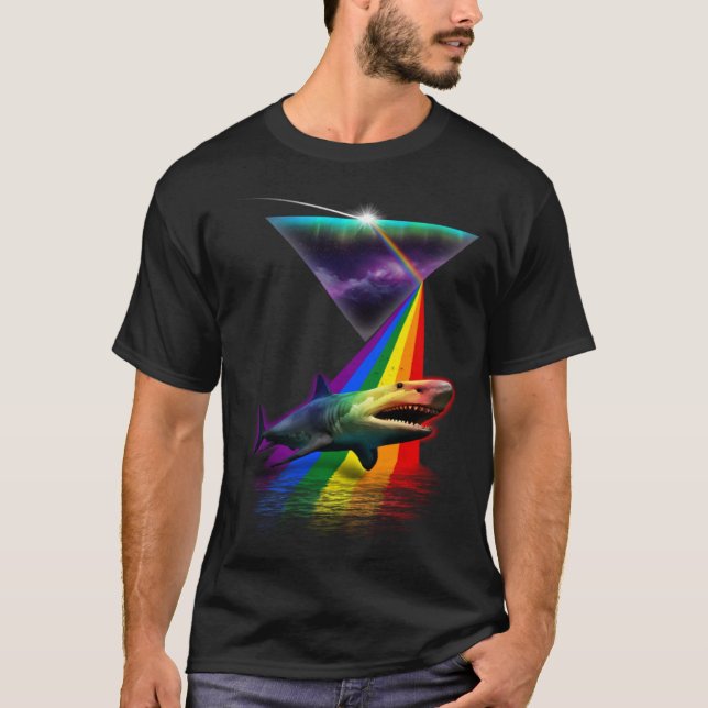 T-shirt Vintage Retro Prism Megalodon (Devant)