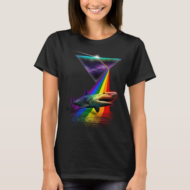 T-shirt Vintage Retro Prism Megalodon (Devant)