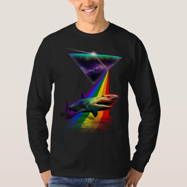 T-shirt Vintage Retro Prism Megalodon (Devant)