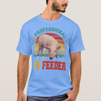 T-shirt Vintage Retro Professional Pig Feeder Funny Farmer