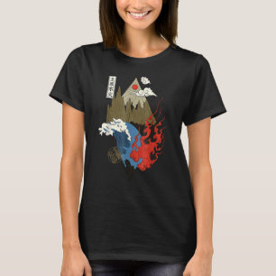 T-shirt Vintage Rétro Quatre éléments Japonais esthétique