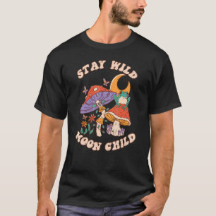 T-shirt Vintage Rétro Reste Sauvage Enfant de la Lune Gren