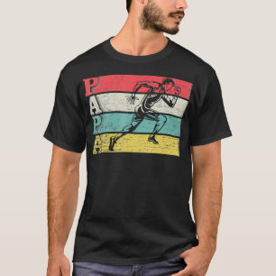 T-shirt Vintage Retro Runner Papa Run Runner Silhouette D