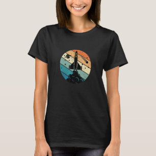 T-shirt Vintage Retro Sci Fi Space Rocket Hommes Garçons G