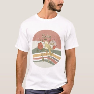 T-Shirt Vintage rétro Silhouette Bird les années 7