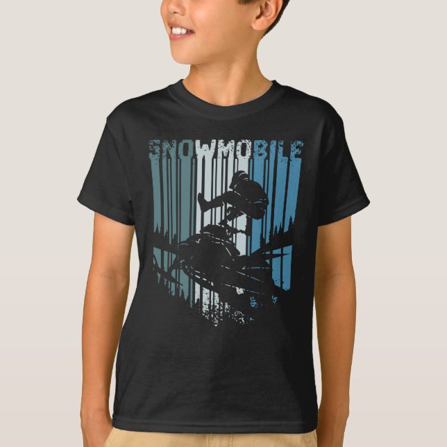 T-shirt Vintage Retro Snowmobile (Devant)
