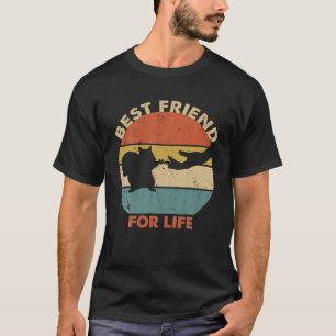 T-shirt Vintage Retro Squirrel Best Friend For Life Fist B