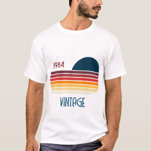 T-shirt Vintage Retro Stripe Sun 1984
