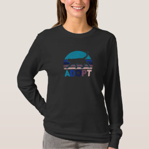 T-shirt Vintage Retro Sunset Adopter Cat Adoption