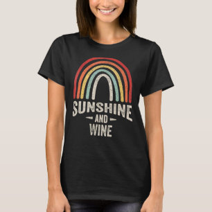 T-shirt Vintage Retro Sunshine Et Vin Alcool Boire