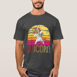 T-shirt Vintage Retro Unicorn Design Rainbow Unicorn