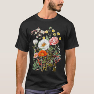 T-shirt Vintage rose Botanique Floral Fleur sauvage 