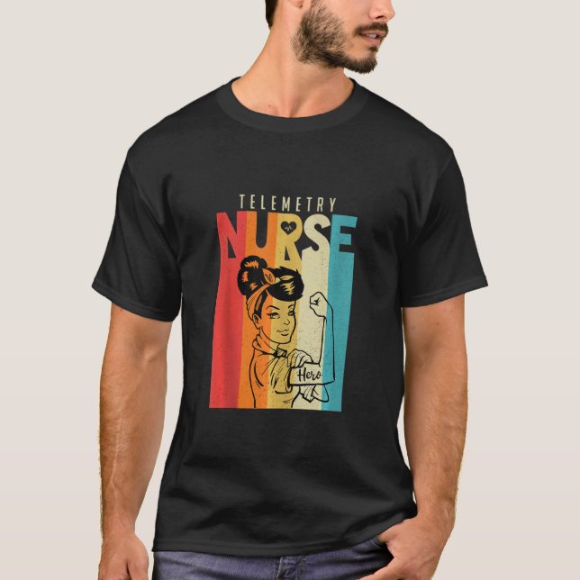 T-shirt Vintage Rosie L'infirmière de télémétrie Riveter (Devant)