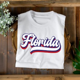 T-shirt Vintage rouge et bleu Floride