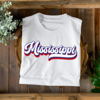 T-shirt Vintage rouge et bleu Mississippi